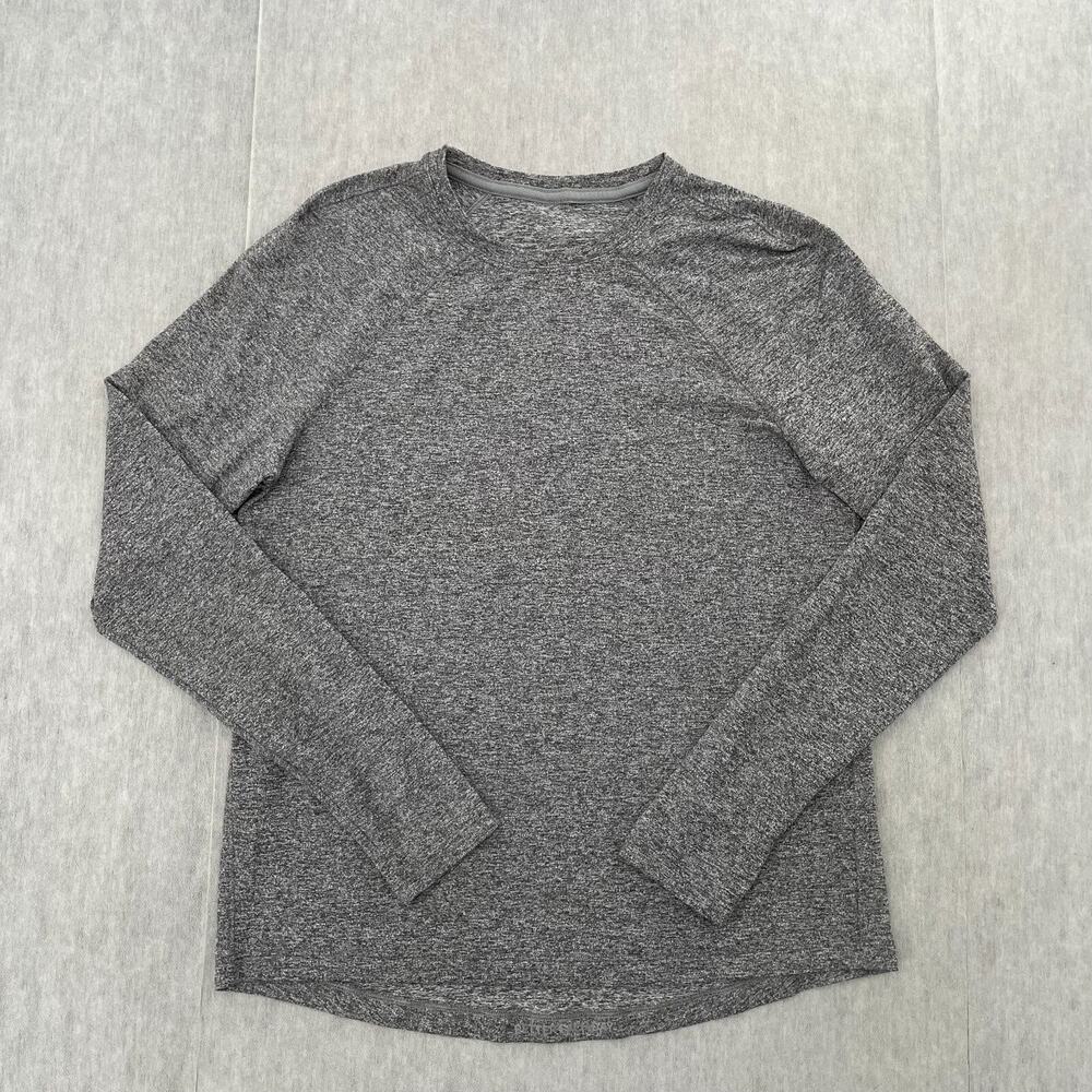 Lululemon Shirt Womens 10 Gray Long Sleeve Crew Neck Pullover Gym Yoga Ladies